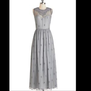 ModCloth Fancy polka dot tulle sheer lace dress